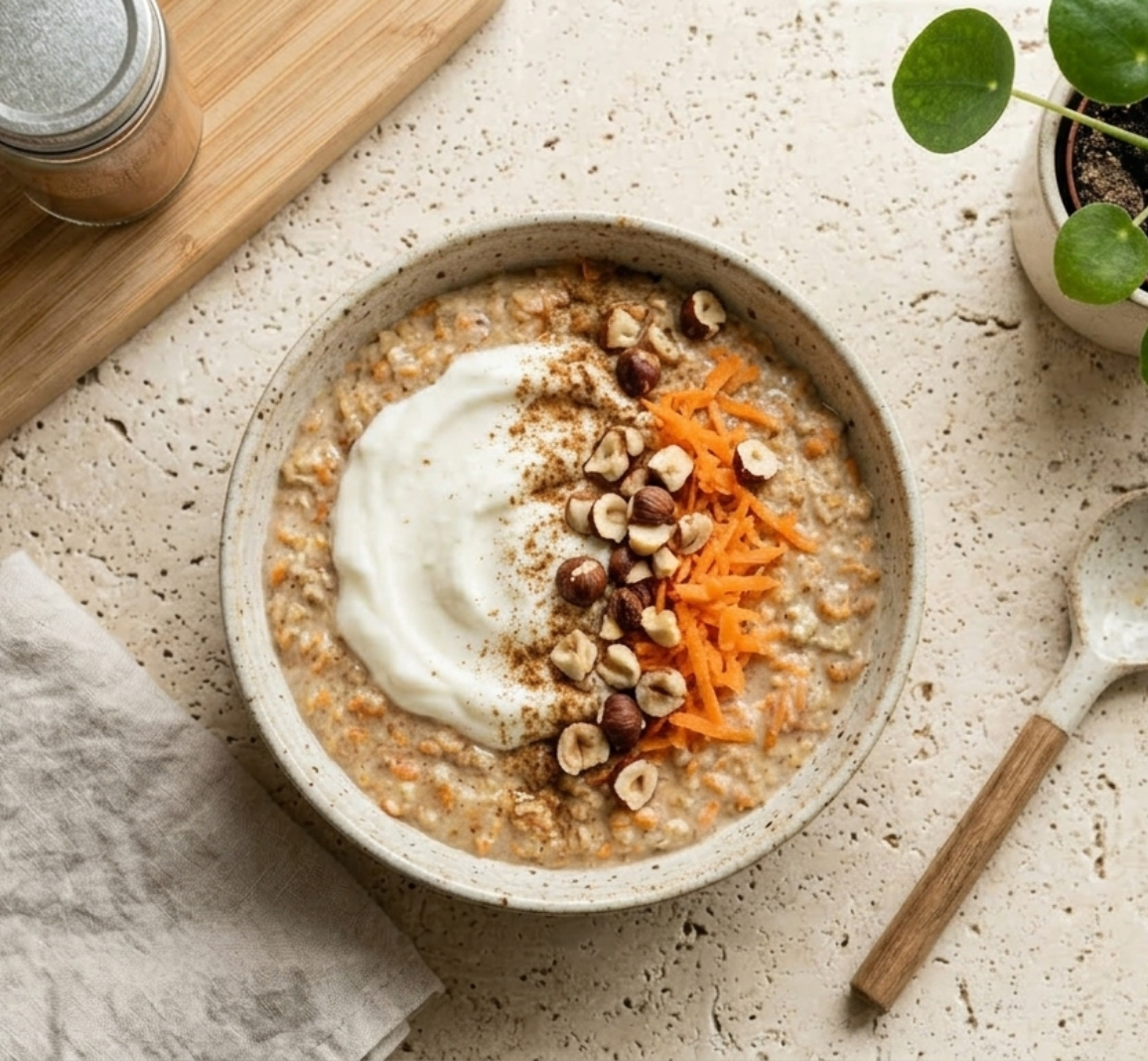 High Protein Carrot Cake Overnight Oats