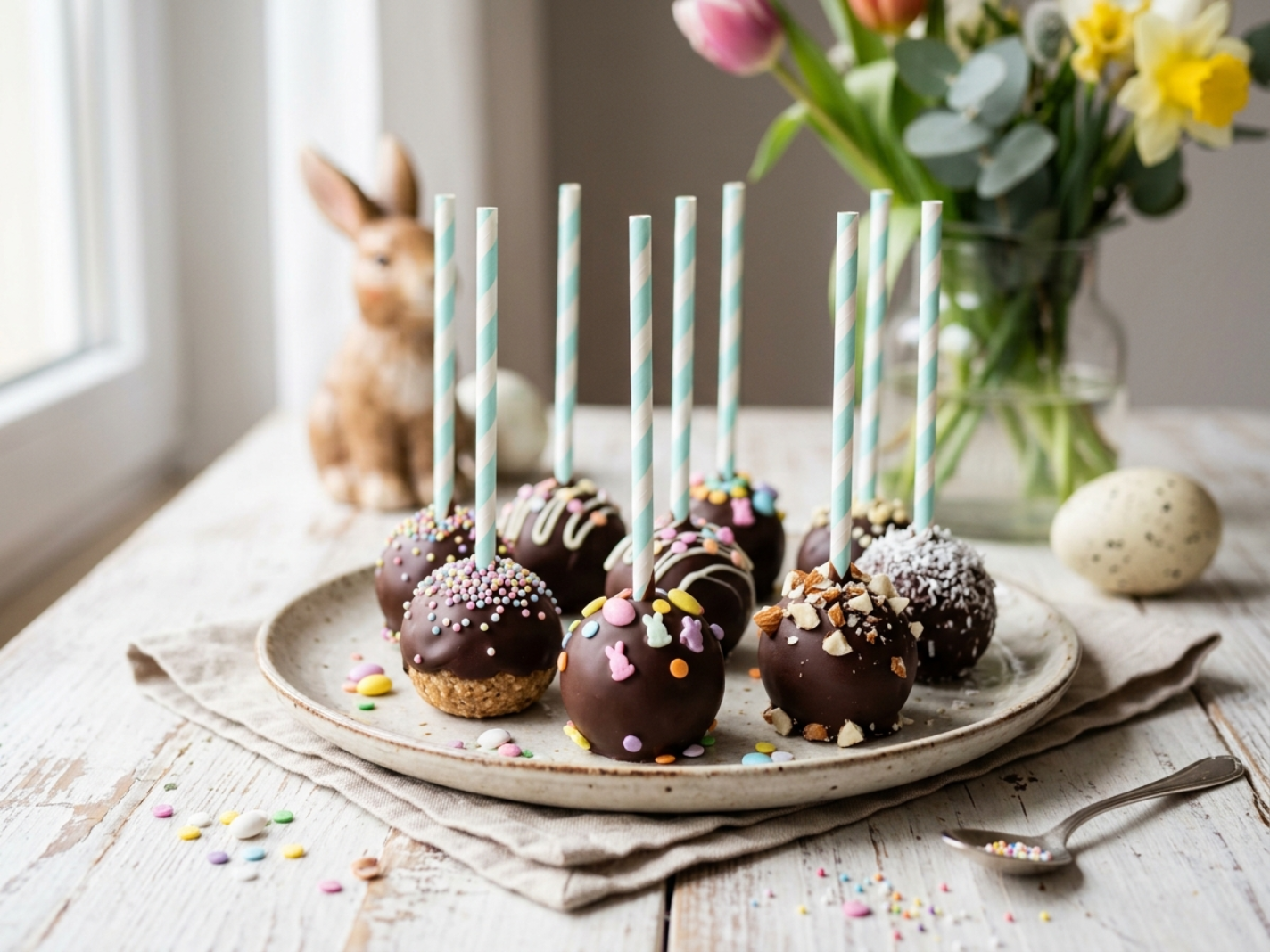 Healthy Easter Cake Pops (Easy Dessert & Sweet Treat)