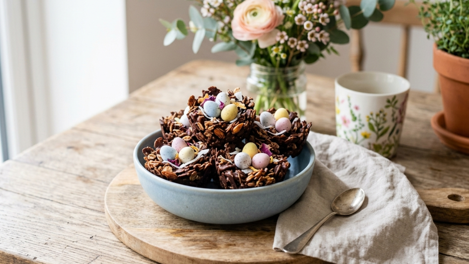 Healthy Easter Chocolate Nests (No Bake, High Protein Option)
