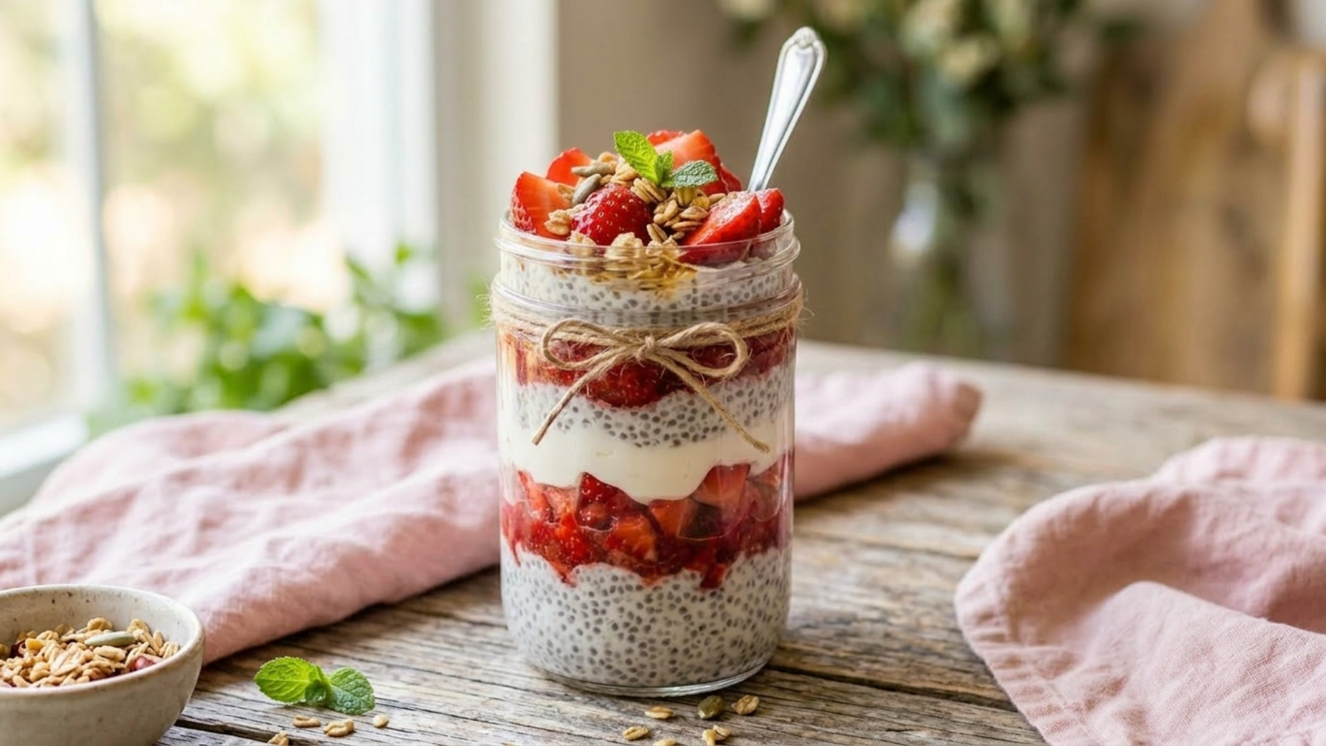 Healthy Strawberry Chia Pudding Dessert (Easy Easter Recipe)