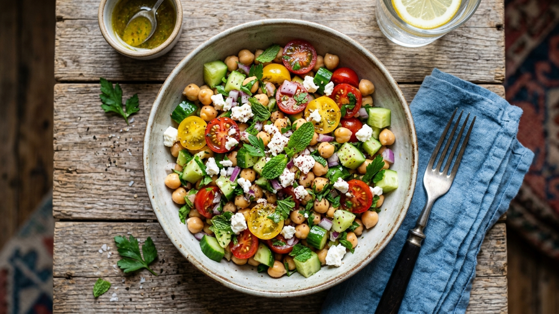 Spring Chickpea Salad (Light & Fresh Healthy Bowl)