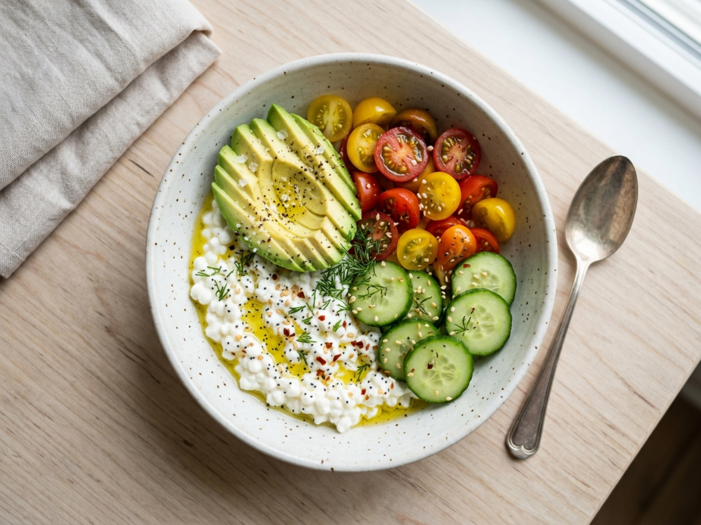 Savory Cottage Cheese Bowl (High Protein & Easy Meal)