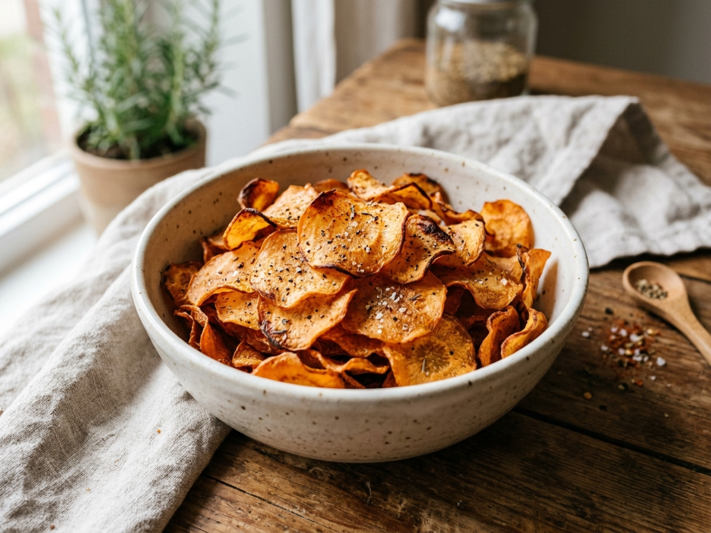 Air Fryer Garlic Carrot Chips (Crispy, Light & Easy Snack)
